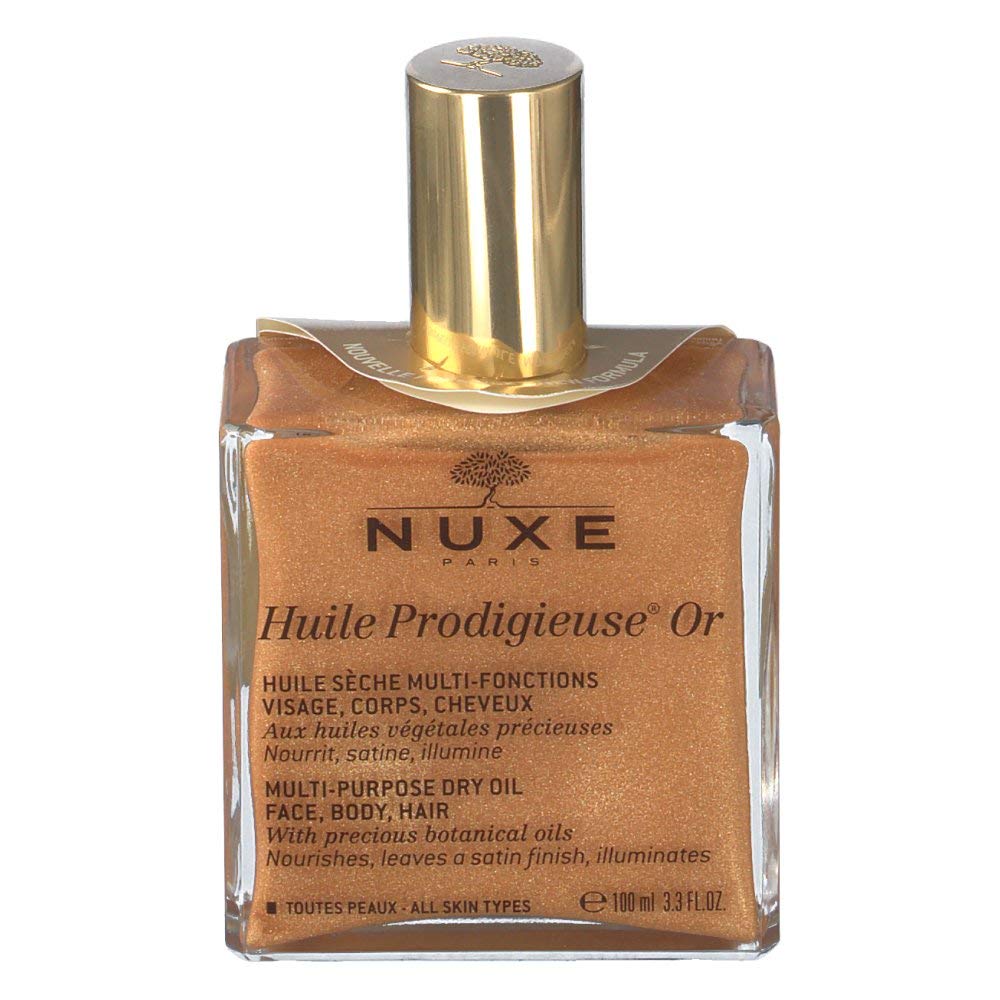 Nuxe Huile Prodigieuse Shimmering Dry Oil 100ml, Illuminating Multi-Purpose Oil, With Gold-Flecked Glow for Face Body & Hair - Image 2