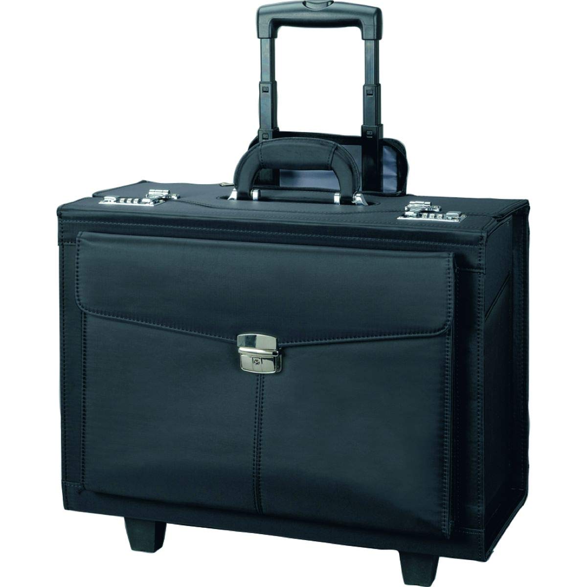 Alassio - 45034 ROCCA II - trolley pilot case, wheeled, microfibre, black, Black (Schwarz), 46 centimeters