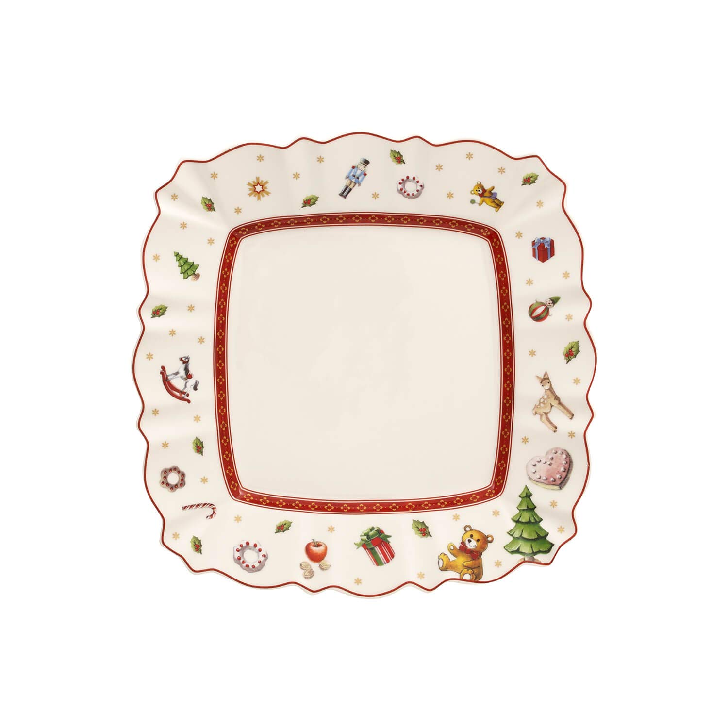 Villeroy & Boch Salad Plate, Porcelain, Multi-Colour, 22 x 22 x 8 cm, White/Red, Breakfast, White / Coloured, Breakfast plate