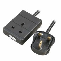 Pro Elec PEL00517 1m 13 A 1 Way Gang Single Socket Power Mains Extension Lead Cable - Black