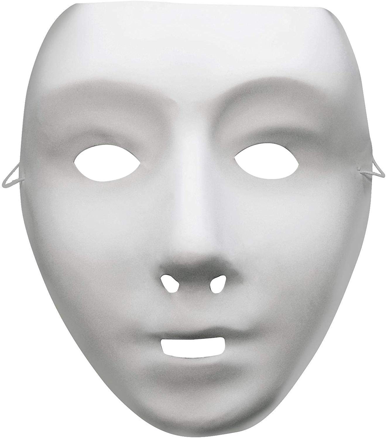 Smiffys Robot Mask, White on Elastic, Eyemasks Fancy Dress, Adult Dress Up Masks