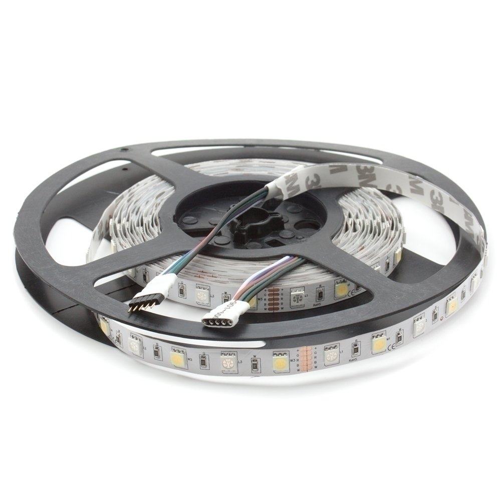 LED RGBW Cool White (6000 K) Strip 24 V, 500 cm, 60 LEDs/m (Pack of 300), IP20, Cool White Ip20