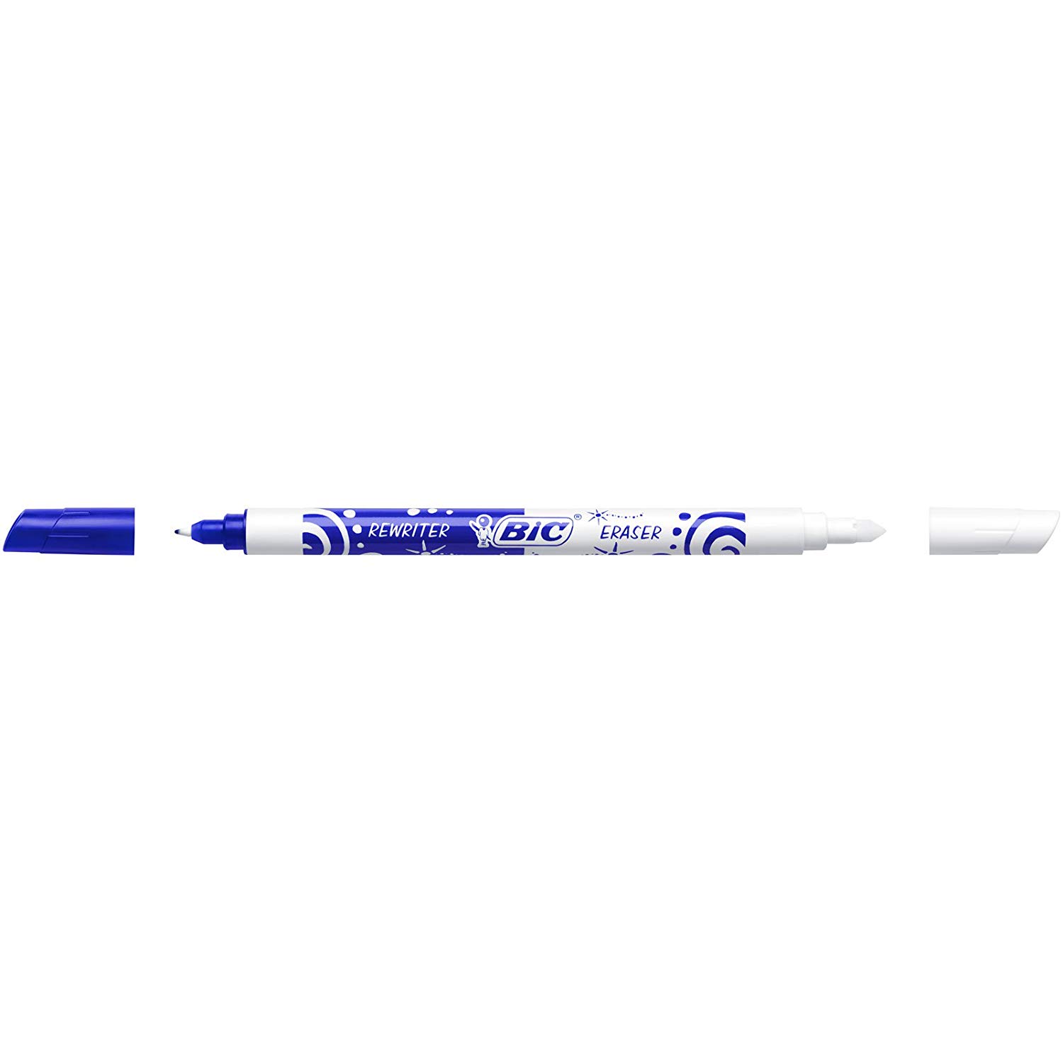 BIC Ink Eater Permanent Eraser Pens - Pack of 8 + 4 (11 Total) Distinctive Blue And White Design - Mini Eraser - Blue Colour - Image 3