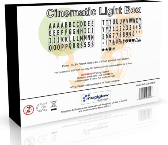 A4 Cinematic Light Box with 110 Letters & Symbols, Integrated Character Storage, Power Save Timer, USB or Battery Powered - Image 4