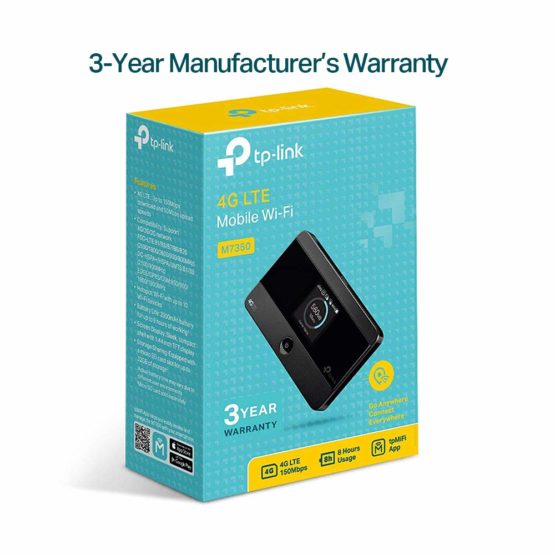 TP-Link M7350 4G LTE MiFi, Portable Travel Wi-Fi, SD Card Slot, Unlocked Mobile Wi-Fi Hotspot, 8 Hours Long Lasting Battery, 3 Years Warranty (Easy tpMiFi App Management), Black - Image 3