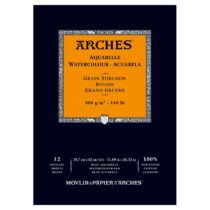 Arches Watercolour Pad, 300 GSM, Rough, A3 (29.7 x 42 cm), Wood, White, 29.7 x 42 x 1 cm