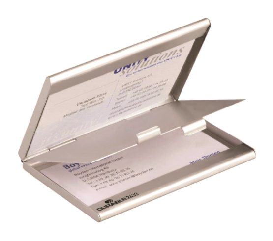 Durable 2433/23 Aluminium Business Card Box/Holder/Case Duo