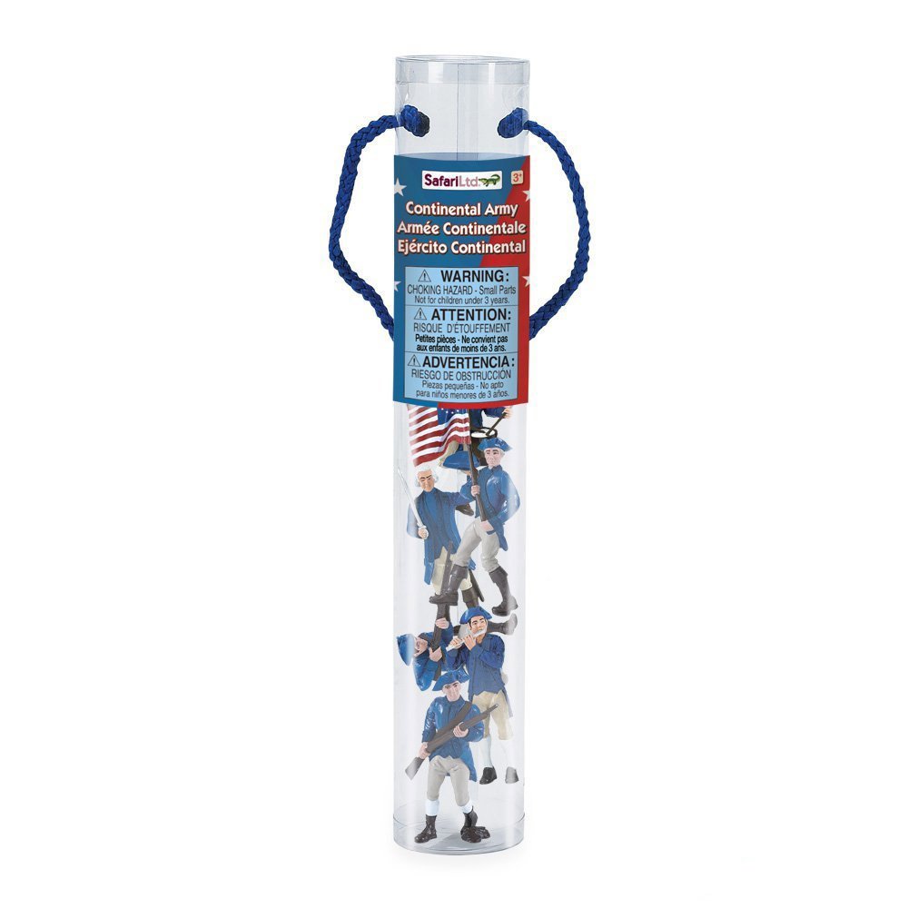Safari Ltd Historical Collections American Revolutionary War Continental Army Designer TOOB, Includes Flag Bearer, Musketeer