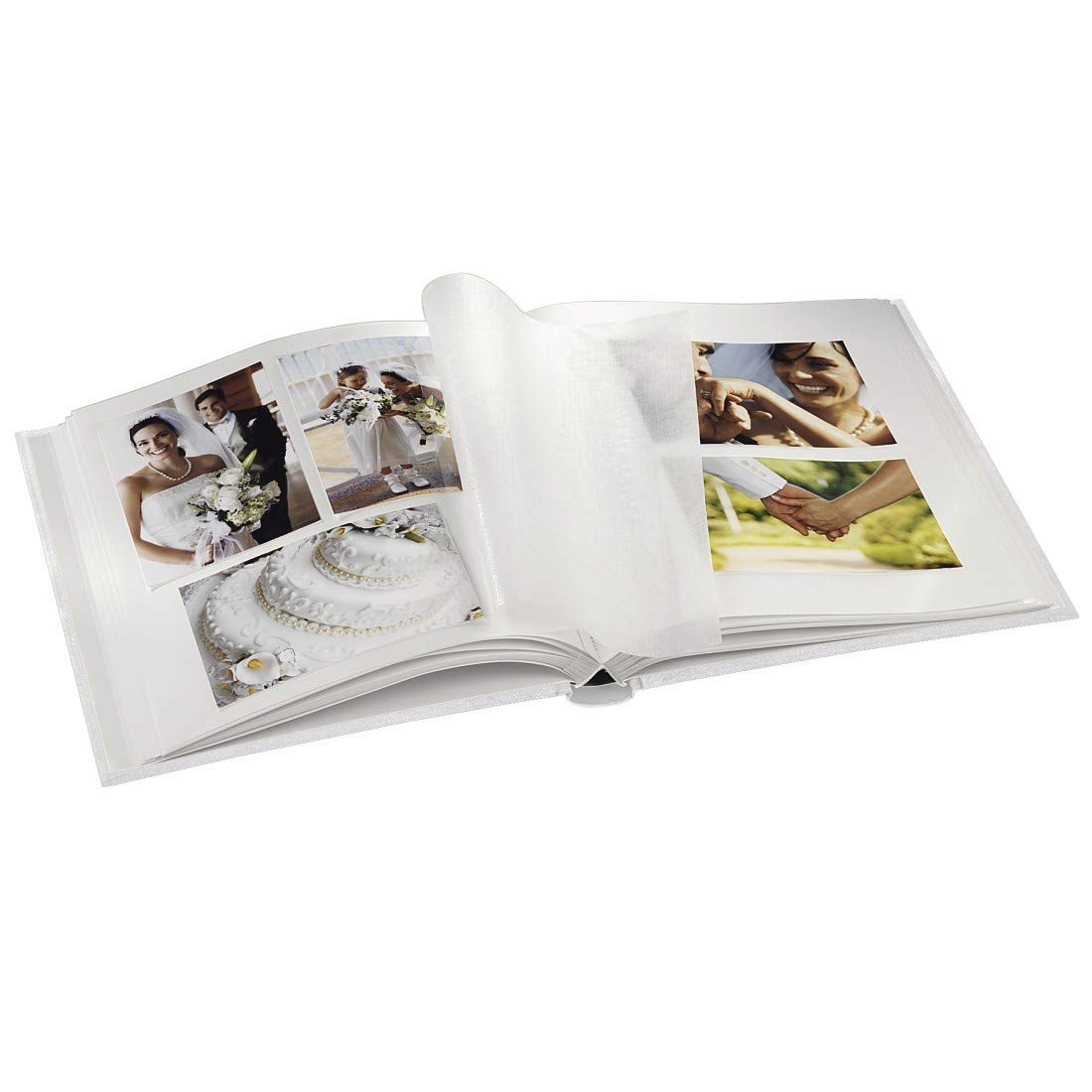 Hama "Lazise” Bookbound Photo Album, 50 white pages, fits 250 photos in 10x15cm format, Pink Heart Dots, Flower Butterfly Lily:pink - Image 2