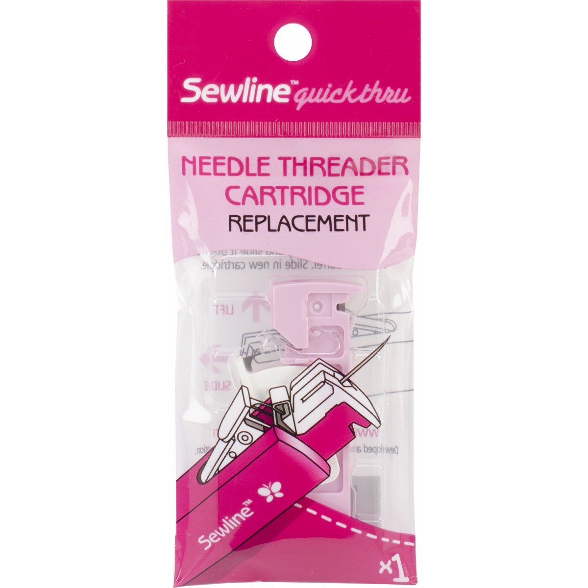 Sewline FAB50029 needle threader cartridge replacement, Pink