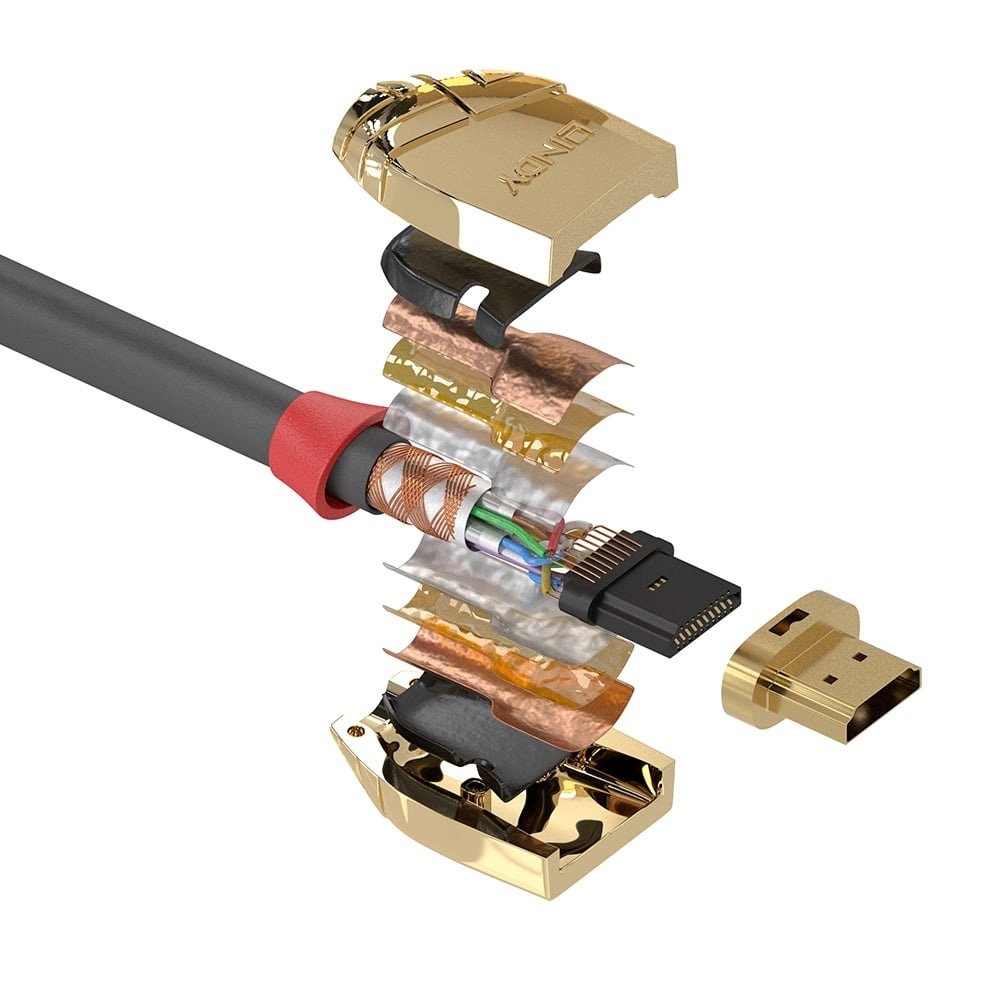 Lindy 2m High Speed HDMI Cable, Gold Line, Premium Design, Gold Plated - Image 4