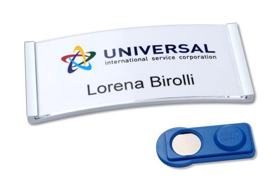 Polar Name Badges - Matt Steel with Magnet - Image 2