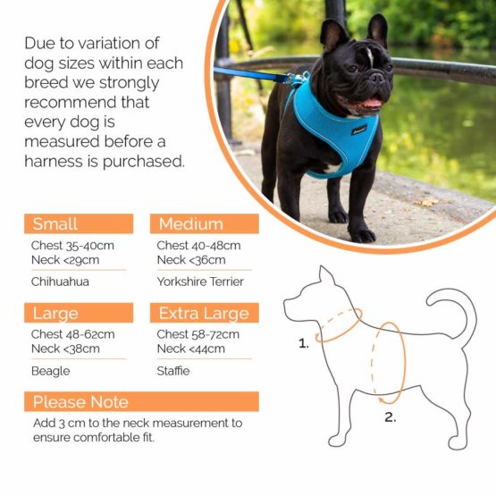 AllPetSolutions Dog Puppy Harness Soft Adjustable Reflective Comfortable Vest (S, Blue) - Image 2