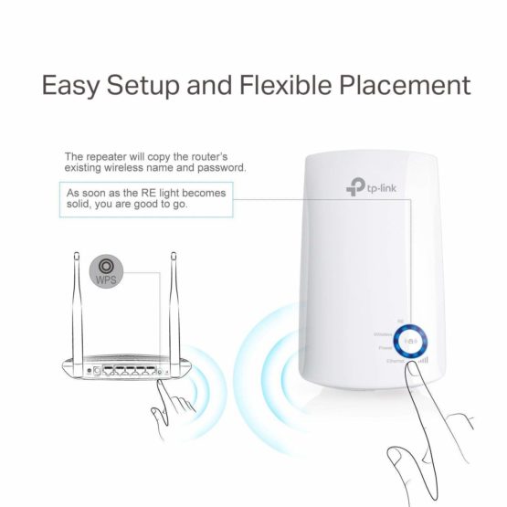 TP-Link TL-WA850RE N300 Universal Range Extender, Broadband/Wi-Fi Extender, Wi-Fi Booster/Hotspot with 1 Ethernet Port, Plug and Play, Built-in Access Point Mode, UK Plug, White - Image 3