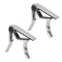 TIGER GACAPO2-2 | Trigger Guitar Capos | Easy to Use Universal Guitar Capos | Chrome | Pack of 2