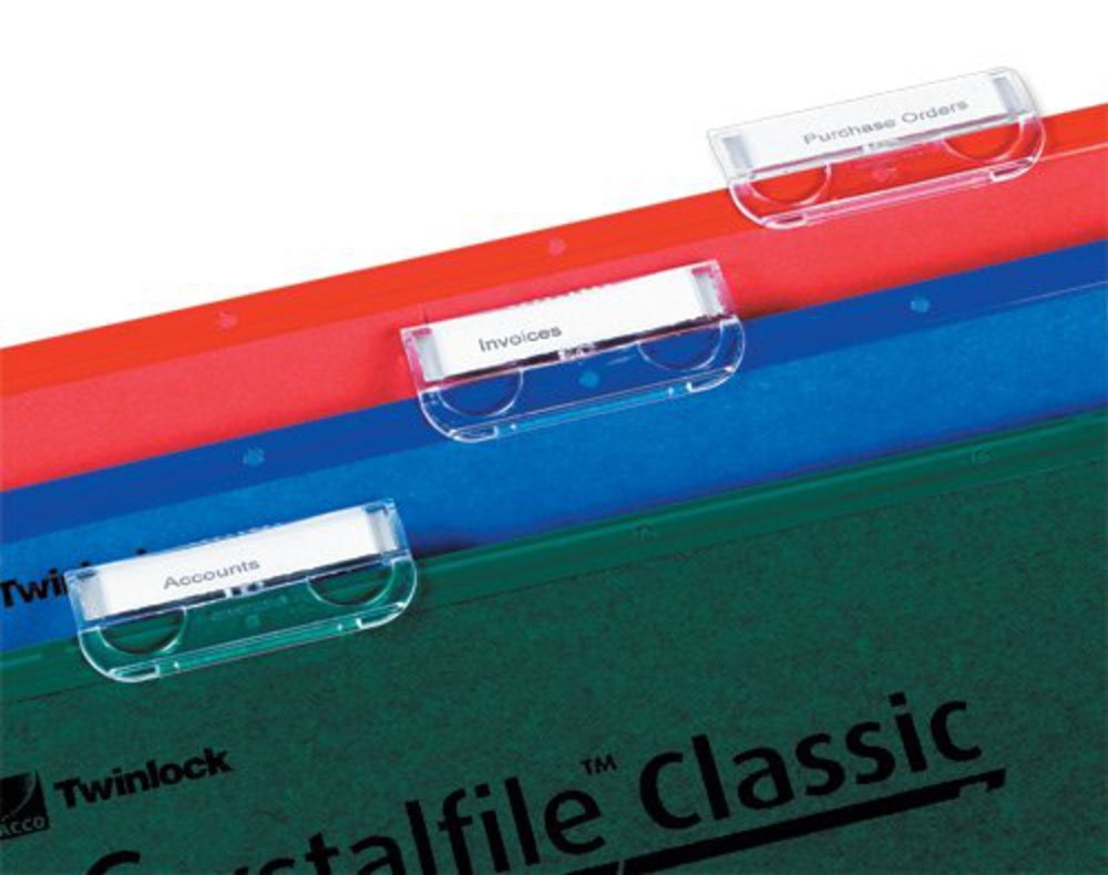 Rexel Crystal Tabs for Crystalfile Classic & Extra Suspension Files, Clear, Pack of 50, 78020 - Image 4