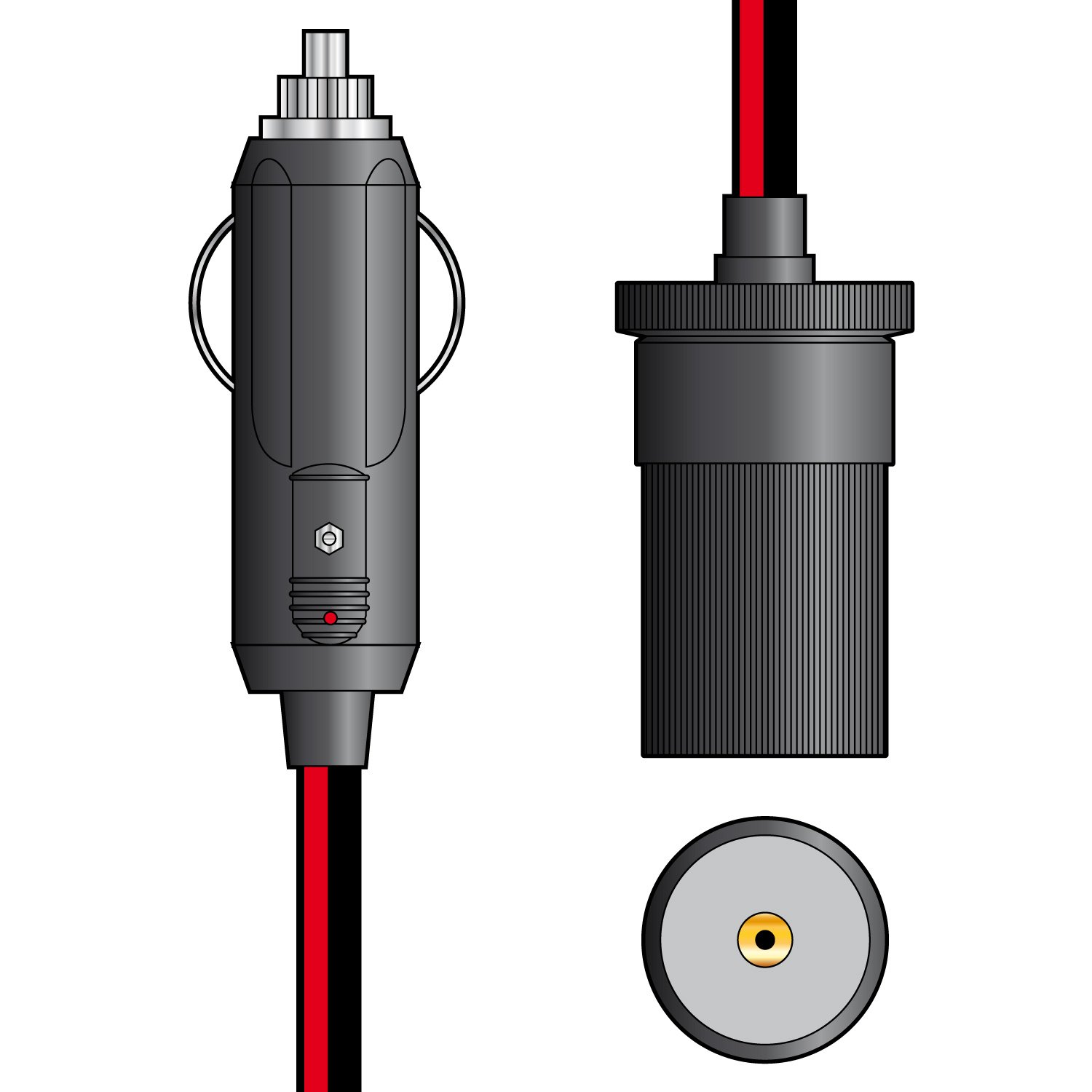 Mercury 2.0 m Cigar Lighter DC Extension Lead Cable, Black, 2 Meters - Image 3