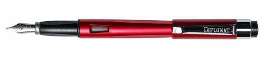 DIPLOMAT - Magnum - Fountain Pen in Stainless Steel - Burned Red - Resistant and Elegant - 2 Years Warranty