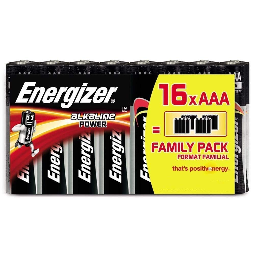Energizer Alkaline Power, AAA Batteries (16 Pack), Triple A Battery 1.5V, Up To 50% Longer Lasting, For Everyday Devices