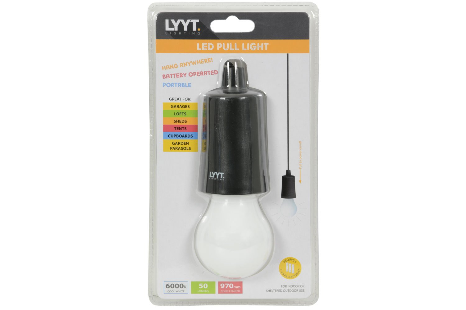 Lyyt Portable LED Pull Light with Adjustable Cord