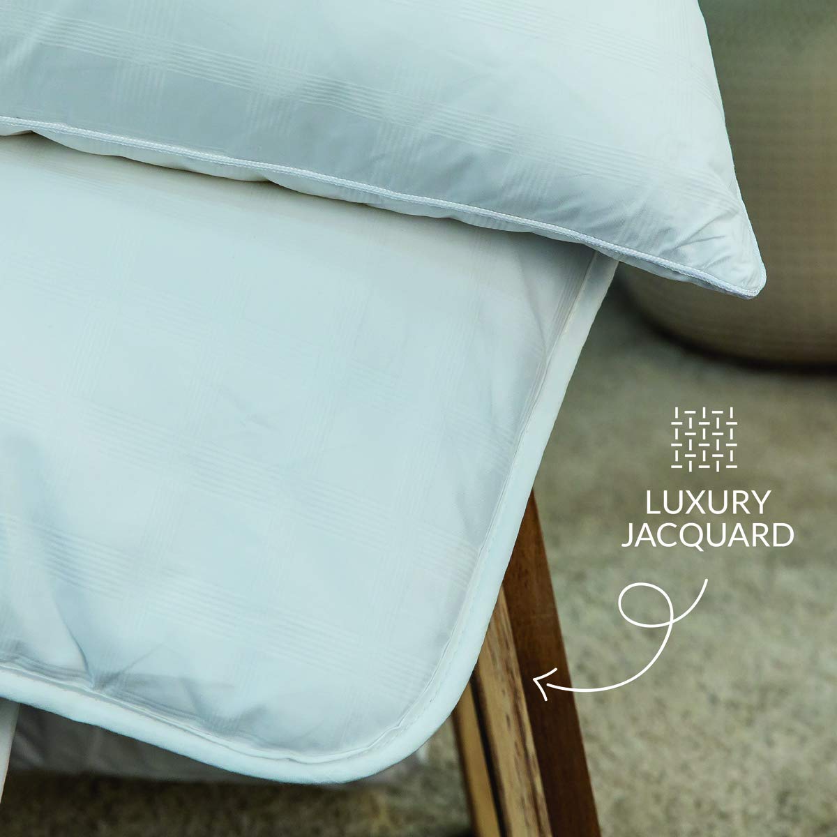 Snuggledown Luxury Cotton Double Duvet 10.5 Tog - Premium & Breathable All-Year Round Quilt, White, Double Bed - Image 4