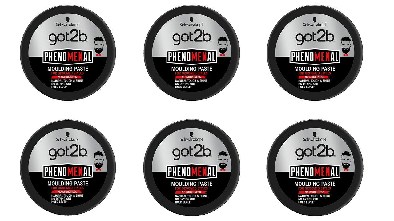 Schwarzkopf got2b Phenomenal Moulding Hair Paste, Medium Hold, No Stickiness, Vegan Silicone Free 100 ml - Pack of 6 - Image 2