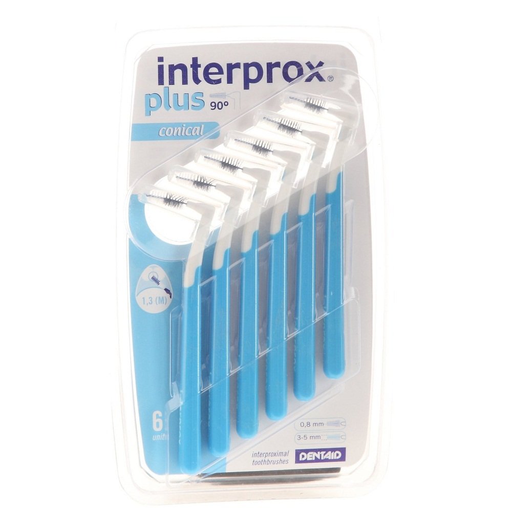 Interprox 0.8 mm Blue Plus Interproximal Conical Brush – Pack of 6 ...