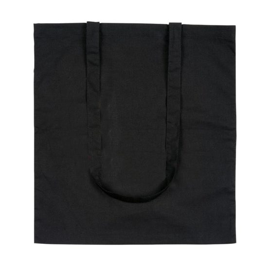 eBuyGB Pack of 5 Shopping Tote Shoulder Bag, 100% Cotton, Black