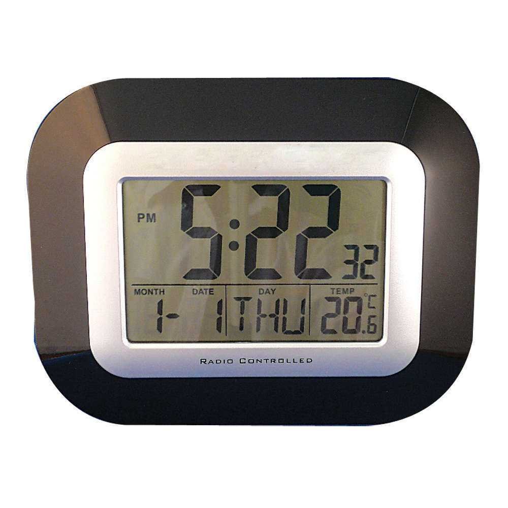 NRS Healthcare Large Radio Controlled LCD Calendar Clock – BigaMart