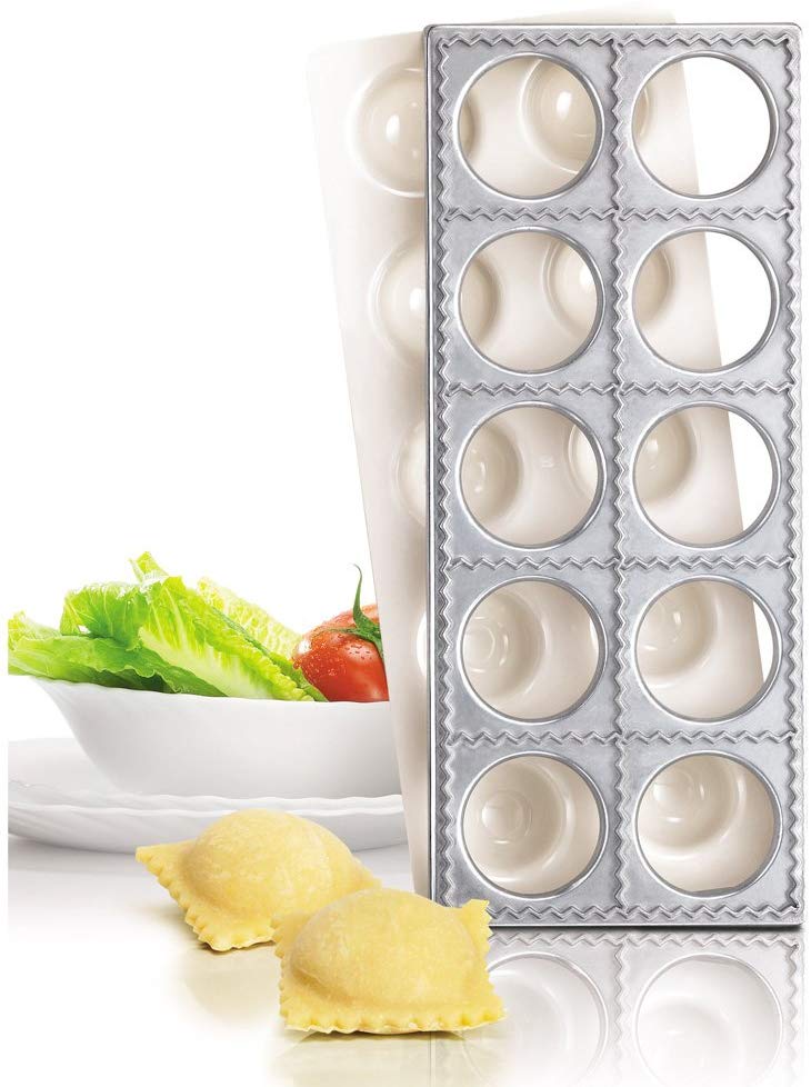 Pasta Party N7893 10-Piece Ravioli Press Kit Square Large, Grey, 1 - Pack