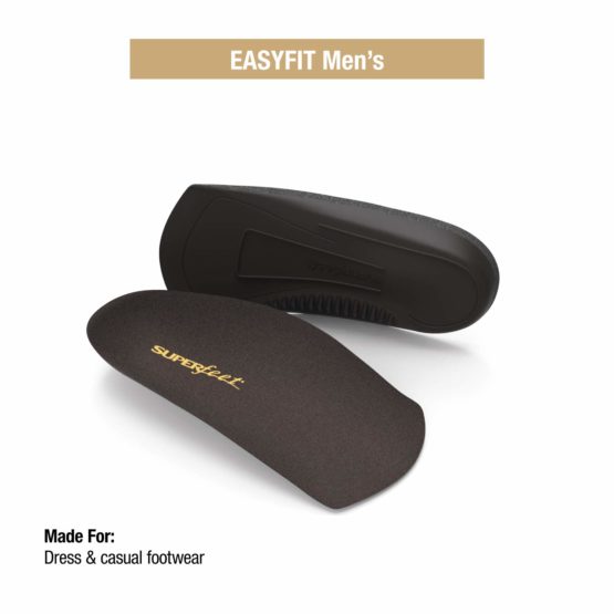Superfeet Unisex's 3/6 EASYFIT Comfort Insoles, Orthotic Inserts for Flat Dress Shoes, Heel and Arch Support, Mens, Java, Black, E (UK 8-9.5) - Image 2