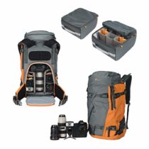 Lowepro Powder BP 500 AW Outdoor Backpack (Grey/Orange) for Walking, Hiking, Trekking and Winter Sports for Photo/Video Equipment and Personal Items (Fits DSLR/Mirrorless and Accessories) LP37230-PWW