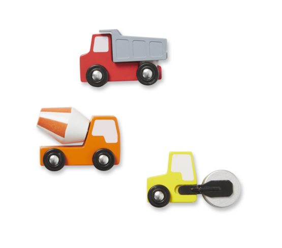 Melissa & Doug Round the Construction Zone Work Site Rug With 3 Wooden Trucks (39 x 36 inches) - Image 3