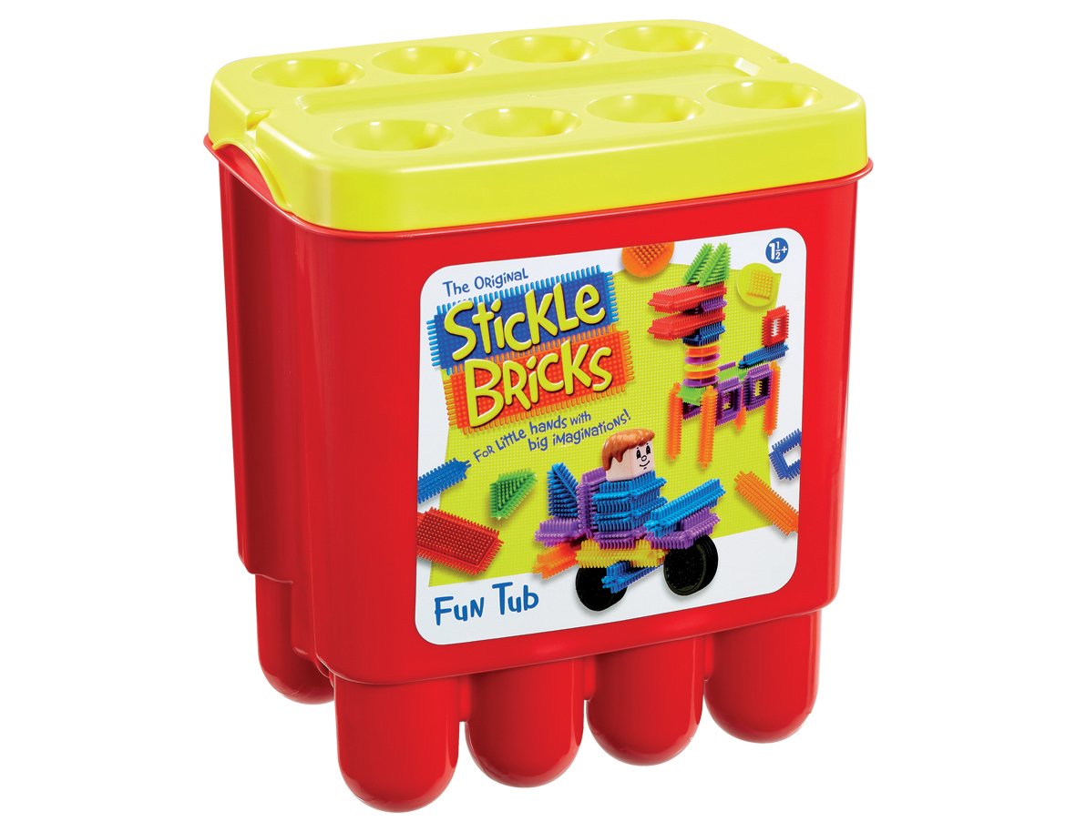 Stickle Bricks Fun Tub, Creative Construction Toy for Toddlers Boosts Fine Motor Skills & Imagination