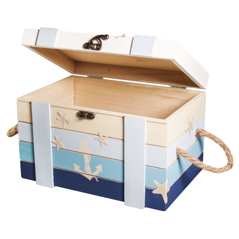 Rayher 62651000 Set of Two Wooden Chests with Jute Rope Handle, DIY Keepsake Box with Lid, Plain Wood - Image 4