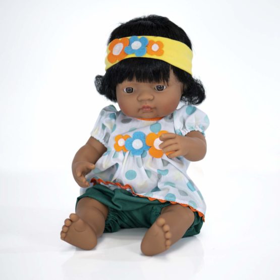 Miniland Miniland31058 Baby Doll Hispanic Girl W/O Underwear, Multi-Color - Image 3