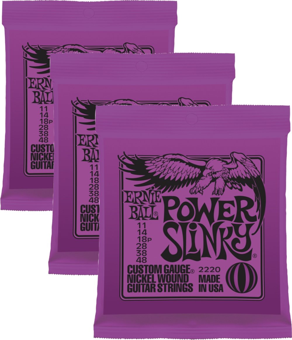 Ernie Ball Power Slinky 3-set Bundle, Power 11-48