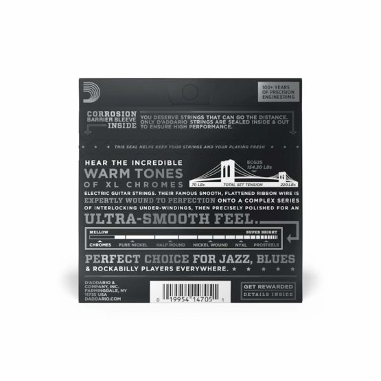 D'Addario ECG25 XL Chromes Light (.012-.052) Electric Guitar Strings - Image 3