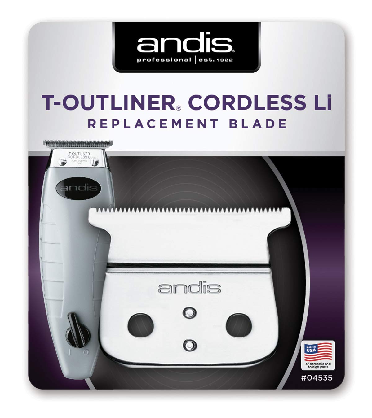 Andis Cordless T-Outliner Replacement Blade AS04535, Polished - Image 3