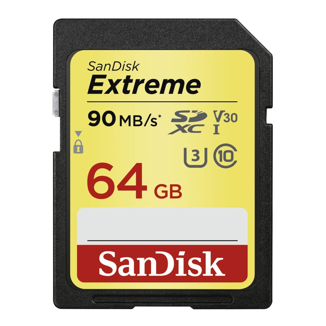 SanDisk Extreme 64GB SDXC Memory Card up to 90MB/s, Class 10, U3, V30, Black