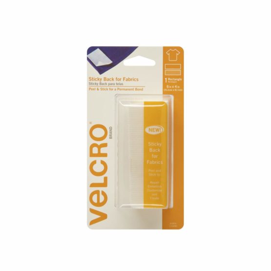Velcro(r) Brand Fasteners Sticky Back for Fabrics: No sewing needed - 6-inch X 4-inch Rectangle, 1 Set - White