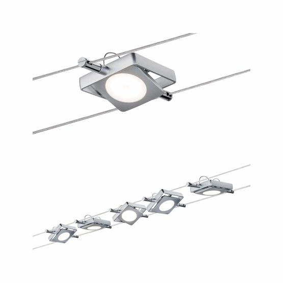 Paulmann 94200 Powerline II System Cable Complete Set LED spot 2700 K Warm White 5x8W G53 230/12V 80VA Ceiling incl. lamp, Metal, 40 W