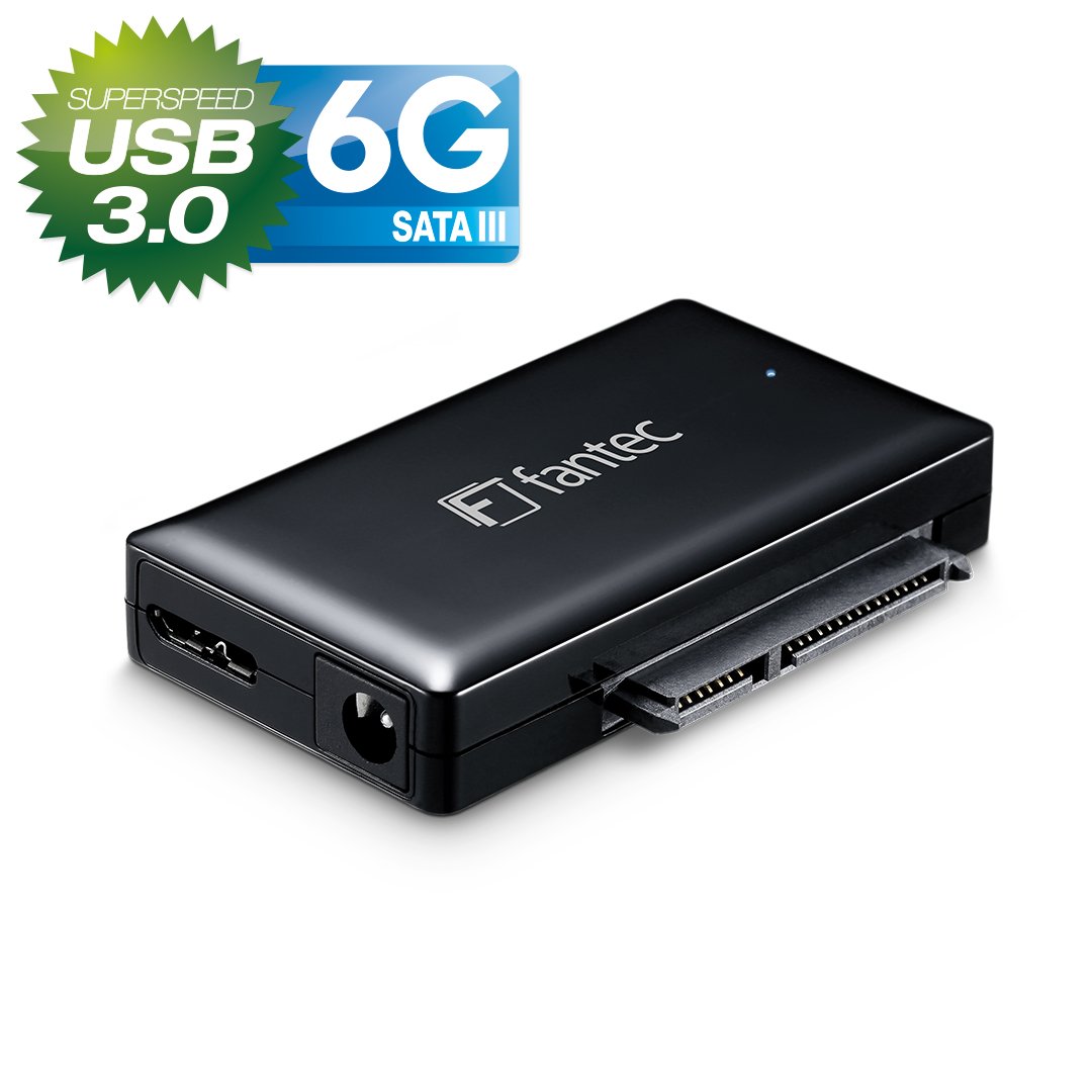 Fantec 1817 Ad U3SA USB 3.0 2.5 inch SATA HDD/SSD Adapter for 6.4 8.9 cm (3.5), 12 V Interface, black