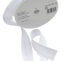 Inastri 25/5/5 mm Bias Binding-Col. 2959-WHITE-20m Roll, polycotton, White