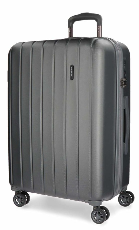 Movom Wood Grey Cabin Suitcase 40 x 55 x 20 cm Rigid ABS TSA Lock 38 Litre 2.9 kg 4 Double Wheels Hand Luggage
