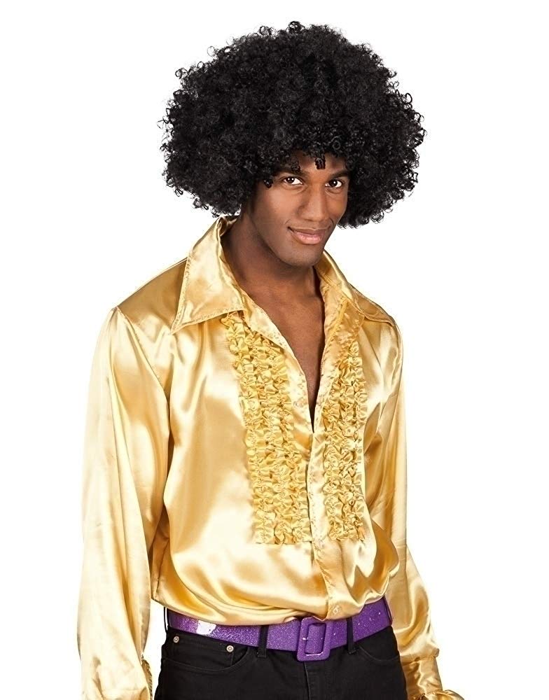 Men's Ruffle Party Shirt - GOLD - X LARGE EU54-56, XL