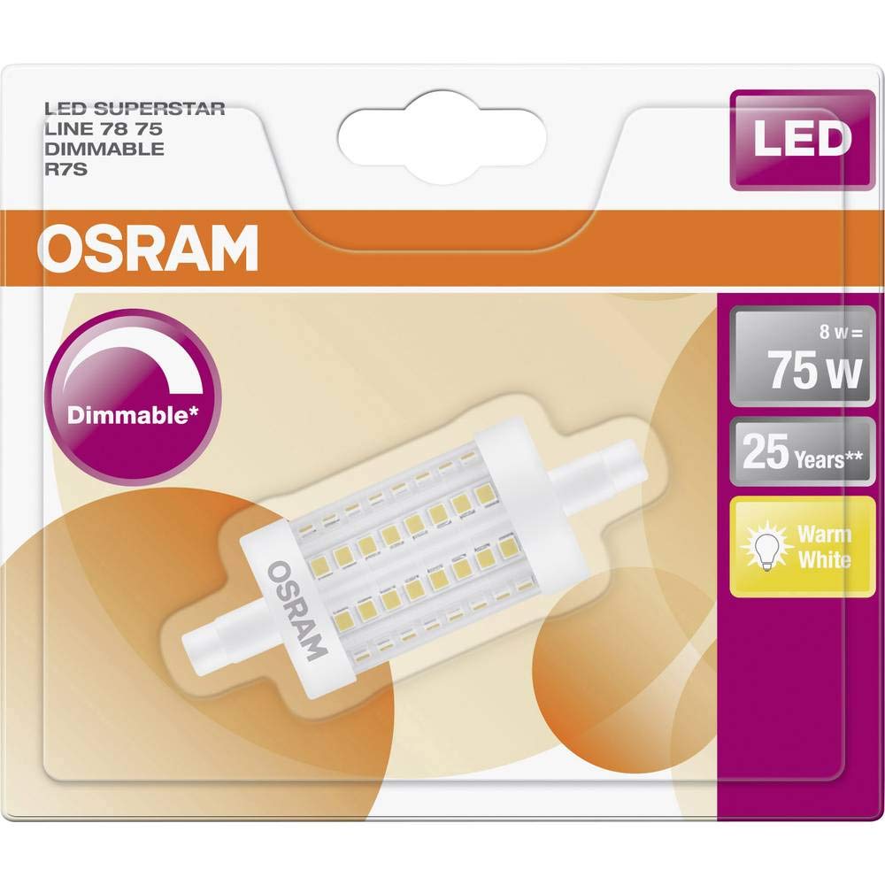 Osram Superstar Special Line LED Beam Angle Lamp, Plastic, Warm White, R7s, 8 W - Image 2