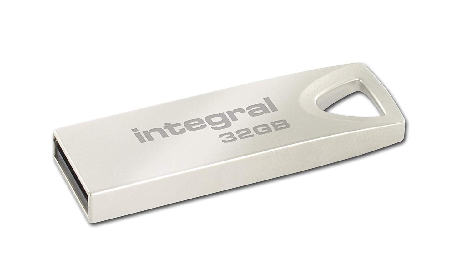 Integral 32GB USB Memory 2.0 Flash Drive Arc with metal casing for keyring a stylish and elegant solution to transfer and back-up your files
