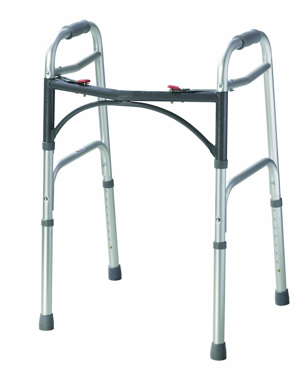 Drive Devilbiss Folding Lightweight Aluminium Height Adjustable Walking Frame, Silver