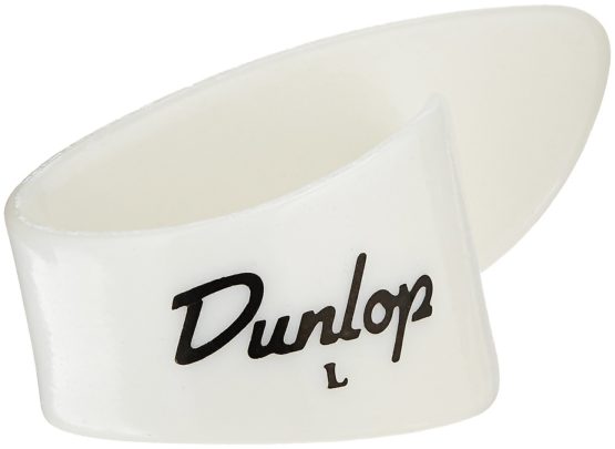 Dunlop 9013R White Plastic Thumbpicks, Left Handed, Large, 12/Bag